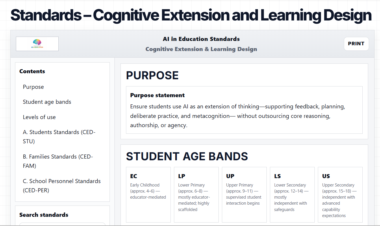 Core educational principle screenshot